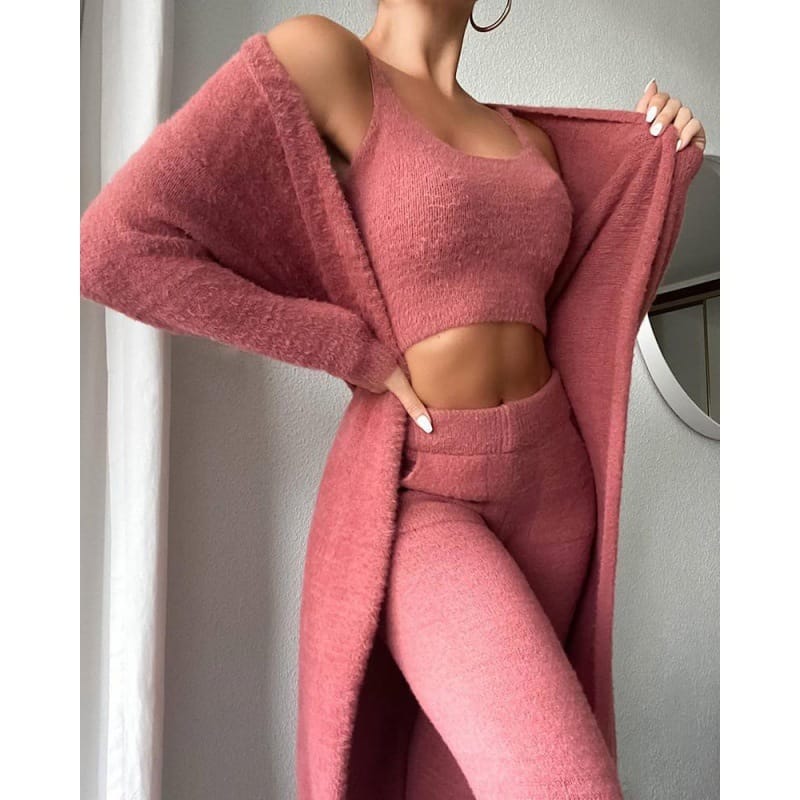 3 Piece Winter Women's Comfortable Pajama Set - Image 8